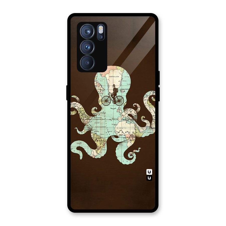 Travel Octopus Glass Back Case for Oppo Reno6 Pro 5G