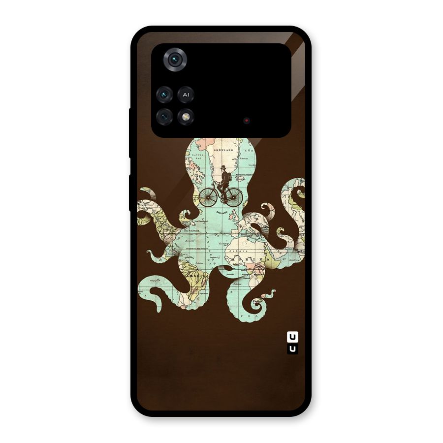 Travel Octopus Glass Back Case for Poco M4 Pro 4G