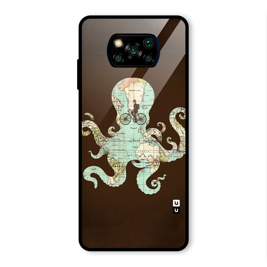 Travel Octopus Glass Back Case for Poco X3 Pro