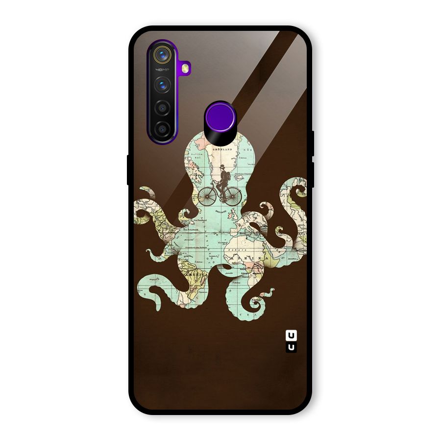 Travel Octopus Glass Back Case for Realme 5 Pro