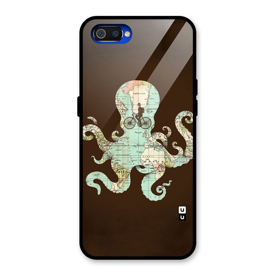 Travel Octopus Glass Back Case for Realme C2