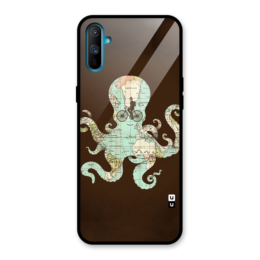 Travel Octopus Glass Back Case for Realme C3