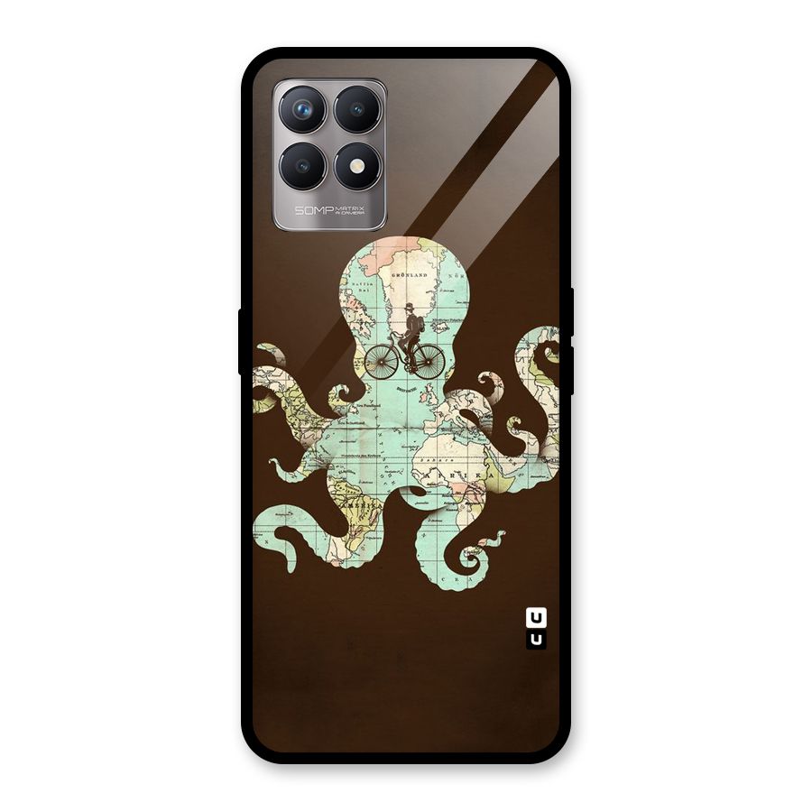 Travel Octopus Glass Back Case for Realme Narzo 50