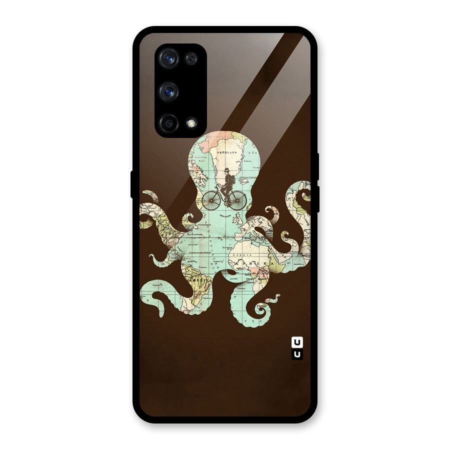 Travel Octopus Glass Back Case for Realme X7 Pro