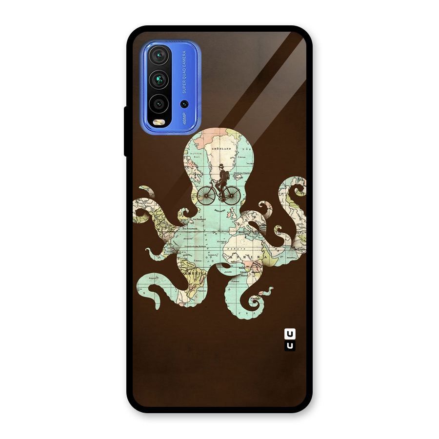 Travel Octopus Glass Back Case for Redmi 9 Power
