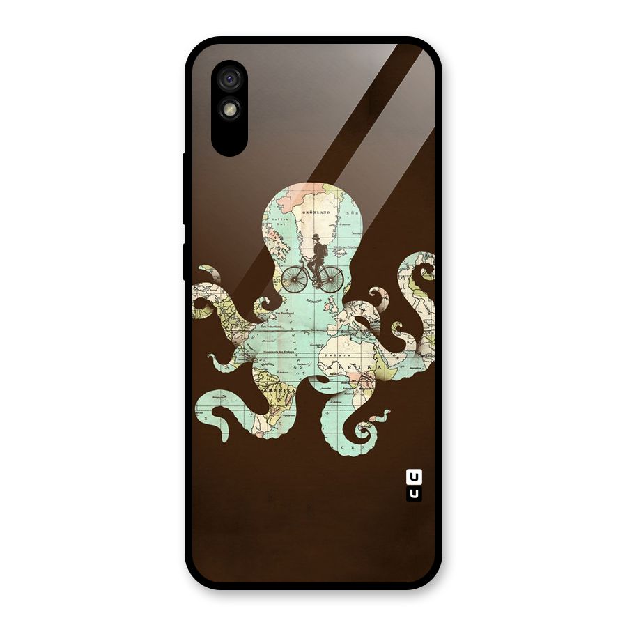Travel Octopus Glass Back Case for Redmi 9i
