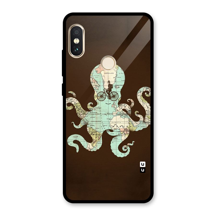 Travel Octopus Glass Back Case for Redmi Note 5 Pro