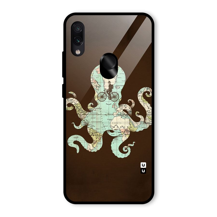 Travel Octopus Glass Back Case for Redmi Note 7 Pro