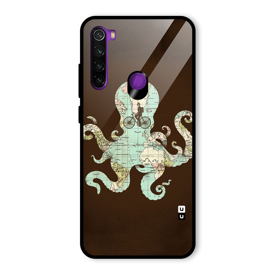 Travel Octopus Glass Back Case for Redmi Note 8