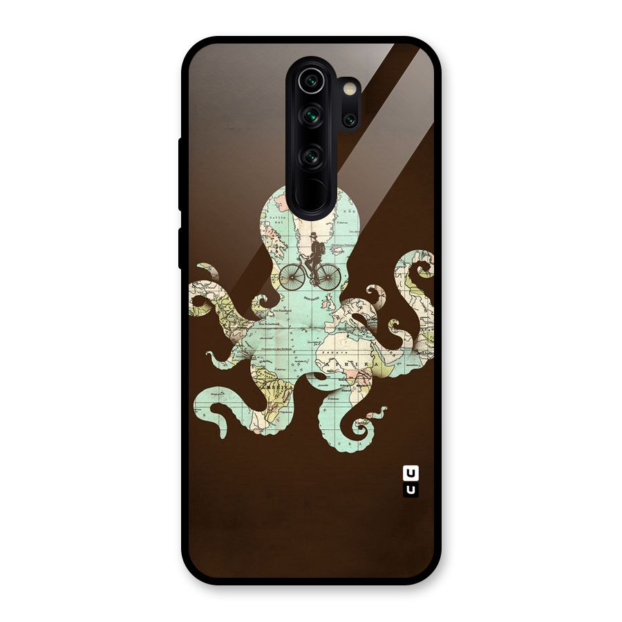 Travel Octopus Glass Back Case for Redmi Note 8 Pro