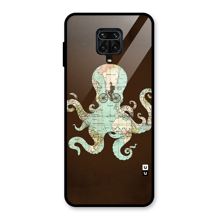 Travel Octopus Glass Back Case for Redmi Note 9 Pro