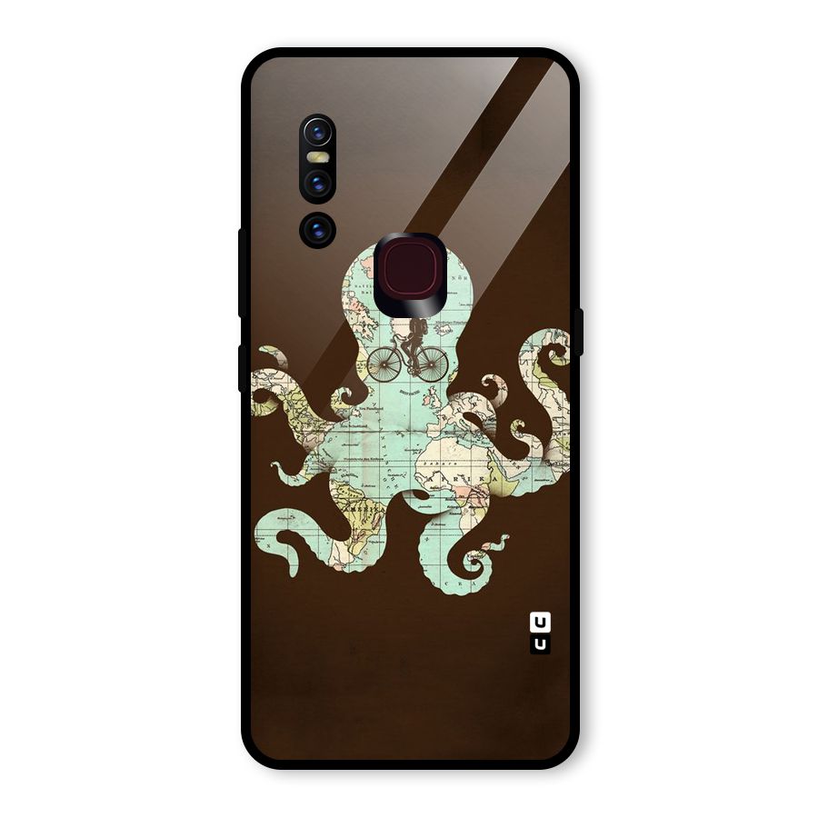 Travel Octopus Glass Back Case for Vivo V15