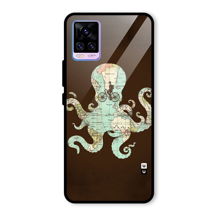 Travel Octopus Glass Back Case for Vivo V20 Pro
