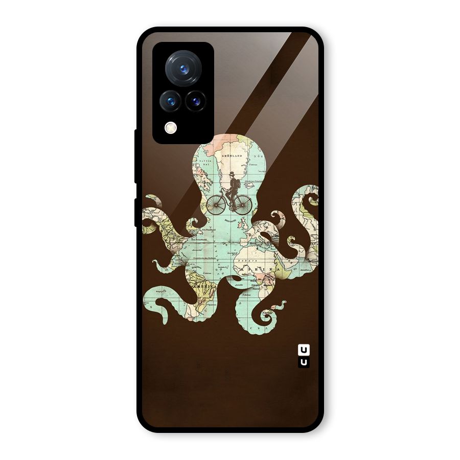 Travel Octopus Glass Back Case for Vivo V21 5G
