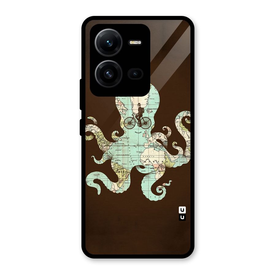 Travel Octopus Glass Back Case for Vivo V25