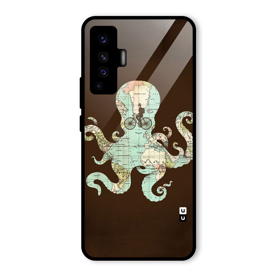 Travel Octopus Glass Back Case for Vivo X50