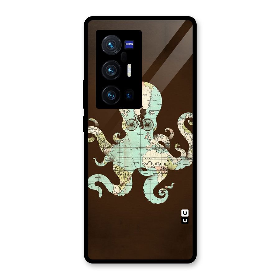 Travel Octopus Glass Back Case for Vivo X70 Pro Plus