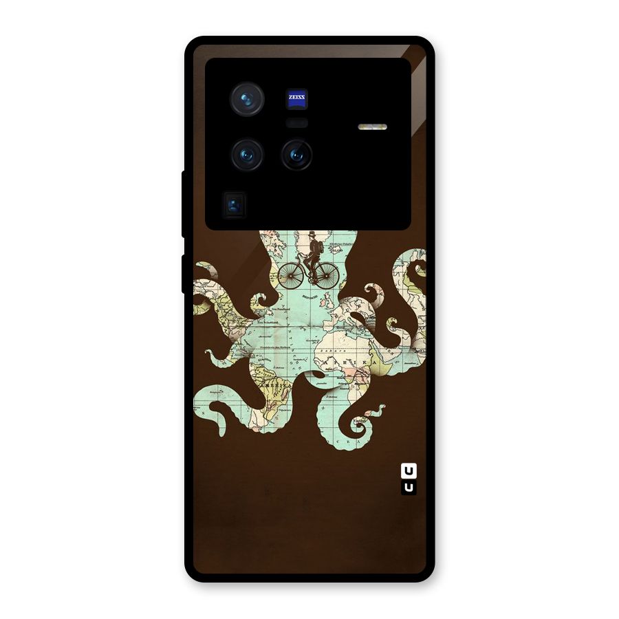 Travel Octopus Glass Back Case for Vivo X80 Pro