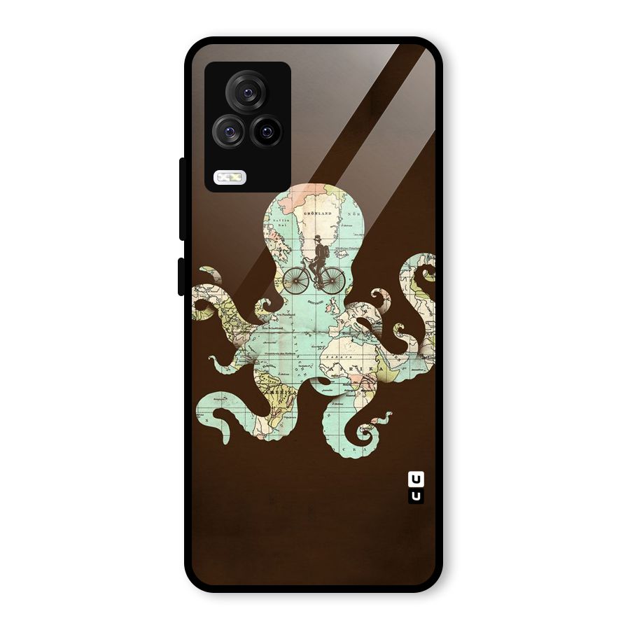 Travel Octopus Glass Back Case for Vivo iQOO 7 Legend 5G