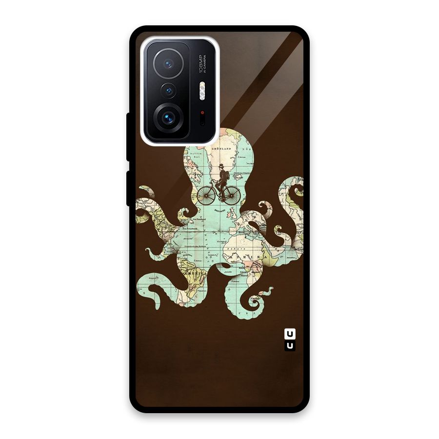 Travel Octopus Glass Back Case for Xiaomi 11T Pro