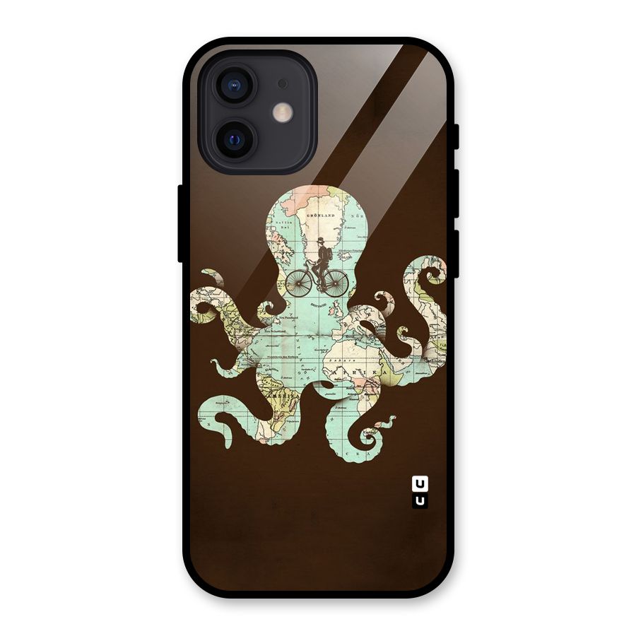 Travel Octopus Glass Back Case for iPhone 12