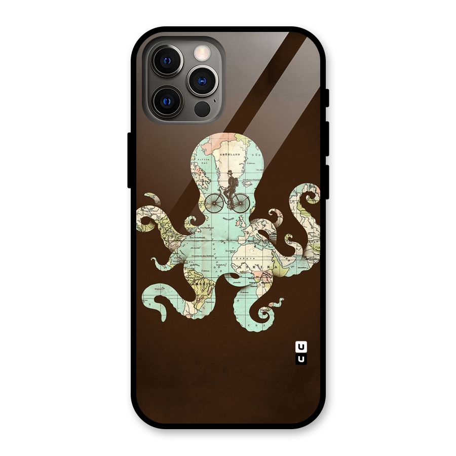Travel Octopus Glass Back Case for iPhone 12 Pro