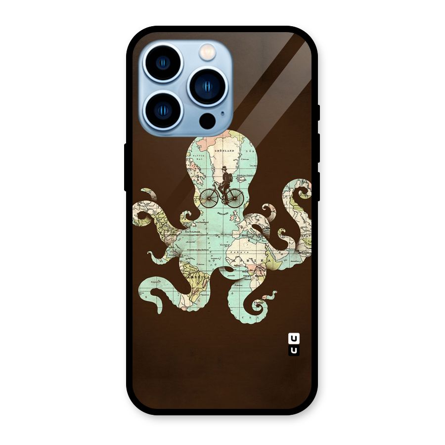 Travel Octopus Glass Back Case for iPhone 13 Pro