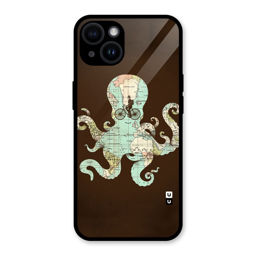 Travel Octopus Glass Back Case for iPhone 14