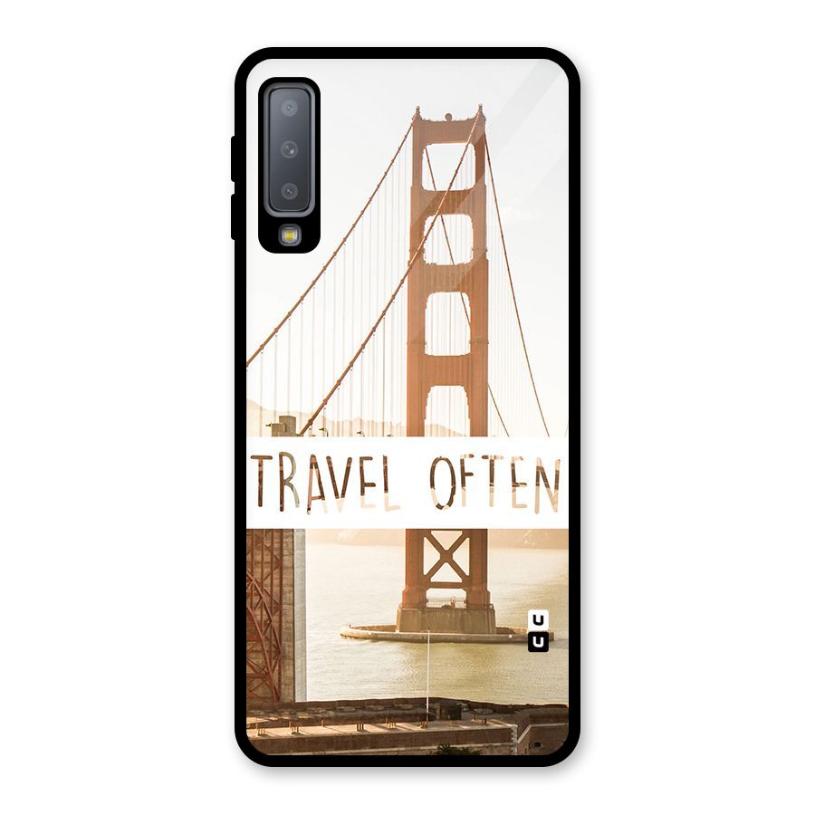Travel Often Glass Back Case for Galaxy A7 (2018)