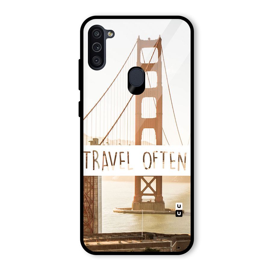 Travel Often Glass Back Case for Galaxy M11