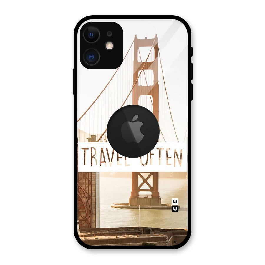 Travel Often Glass Back Case for iPhone 11 Logo Cut