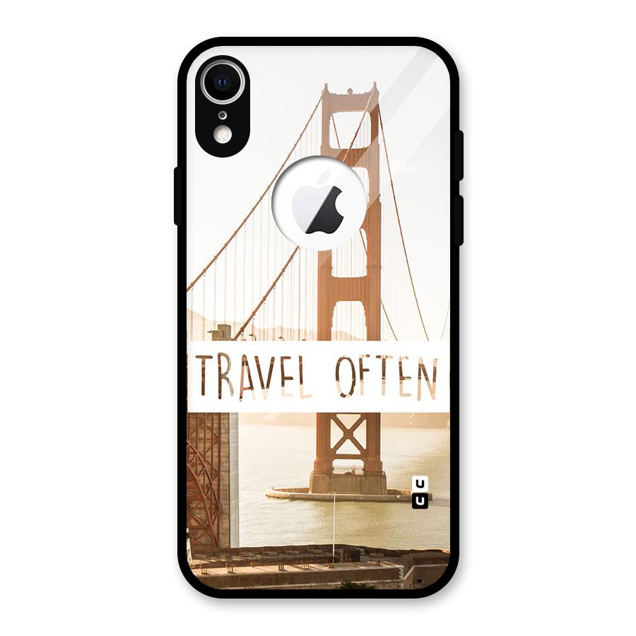 Travel Often Glass Back Case for iPhone XR Logo Cut