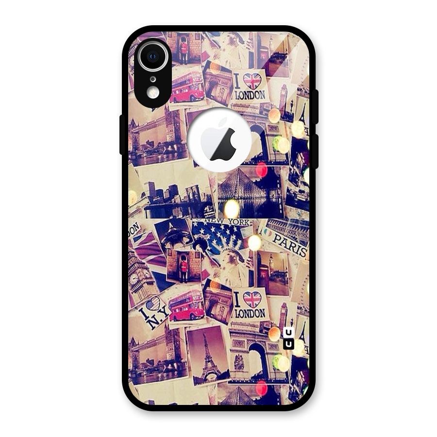 Travel Pictures Glass Back Case for iPhone XR Logo Cut