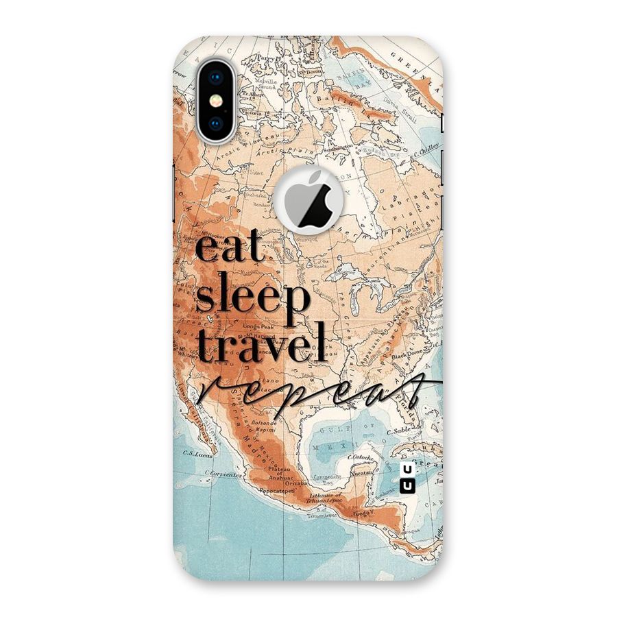 Travel Repeat Back Case for iPhone X Logo Cut