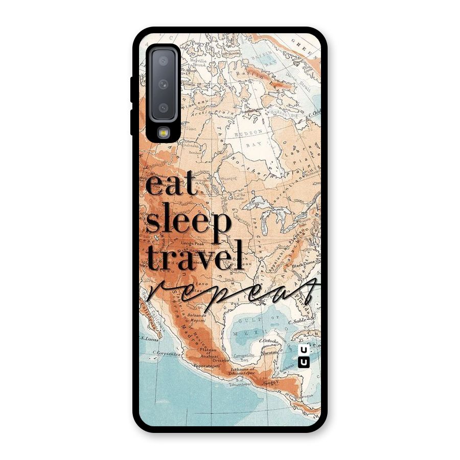 Travel Repeat Glass Back Case for Galaxy A7 (2018)