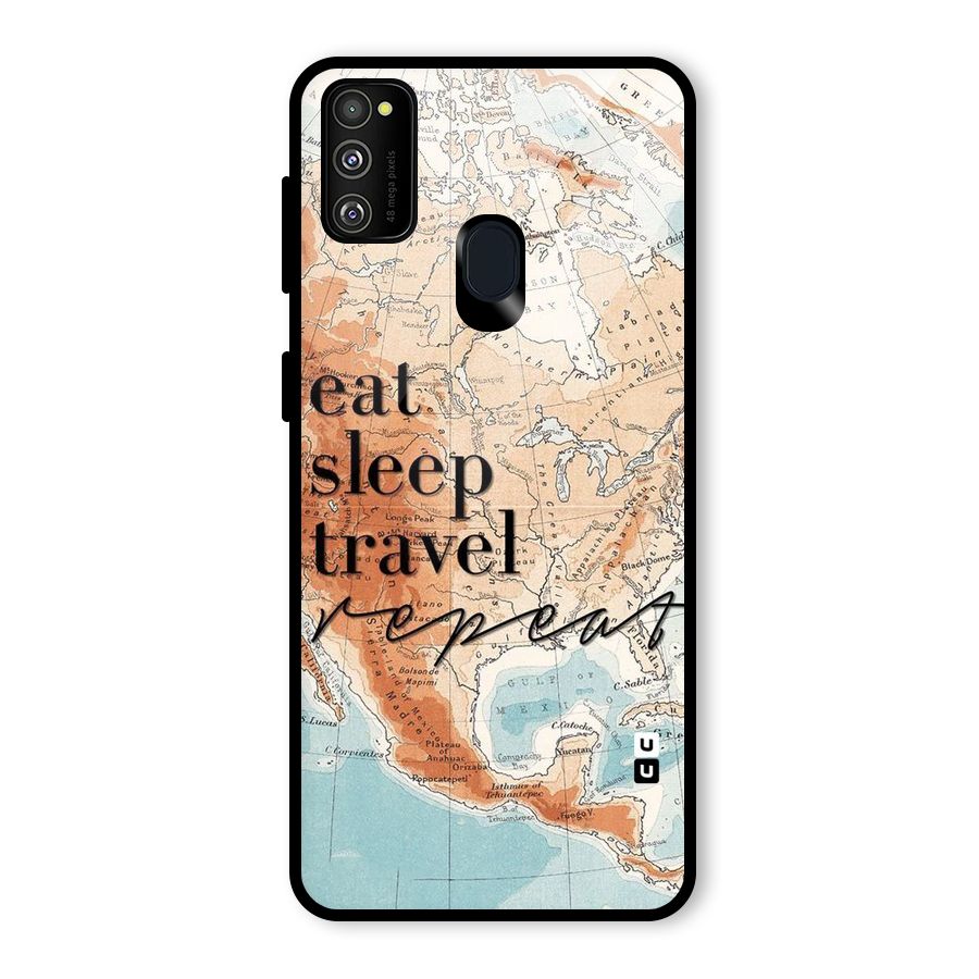 Travel Repeat Glass Back Case for Galaxy M21