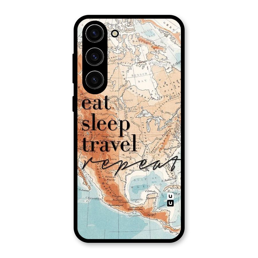 Travel Repeat Glass Back Case for Galaxy S23 Plus