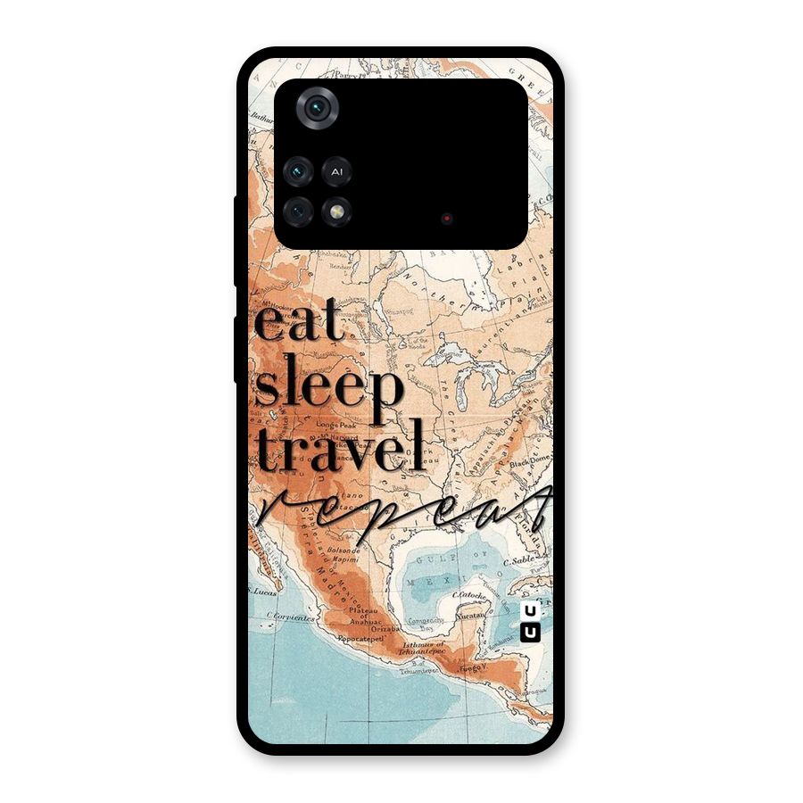 Travel Repeat Glass Back Case for Poco M4 Pro 4G
