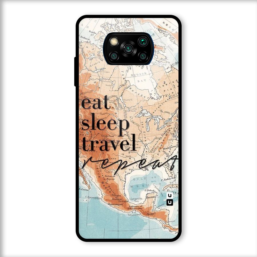 Travel Repeat Glass Back Case for Poco X3