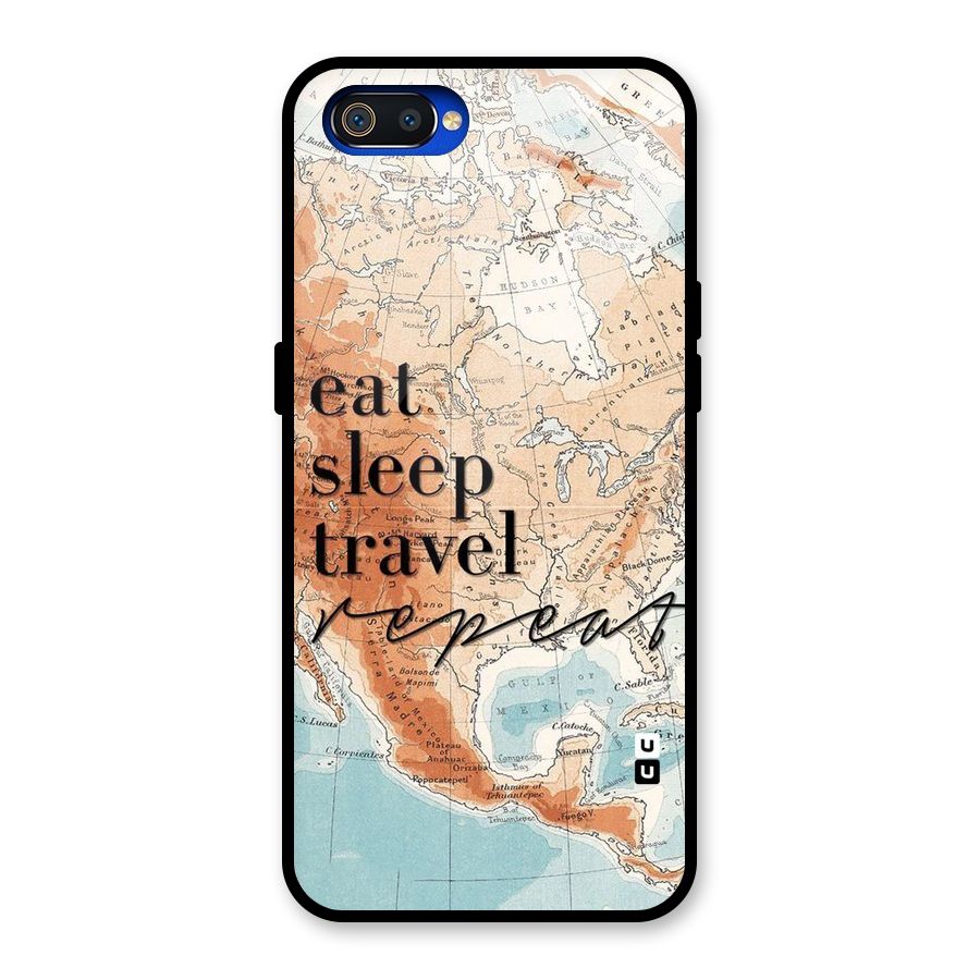 Travel Repeat Glass Back Case for Realme C2