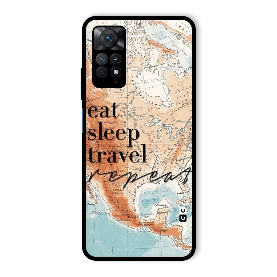 Travel Repeat Glass Back Case for Redmi Note 11 Pro