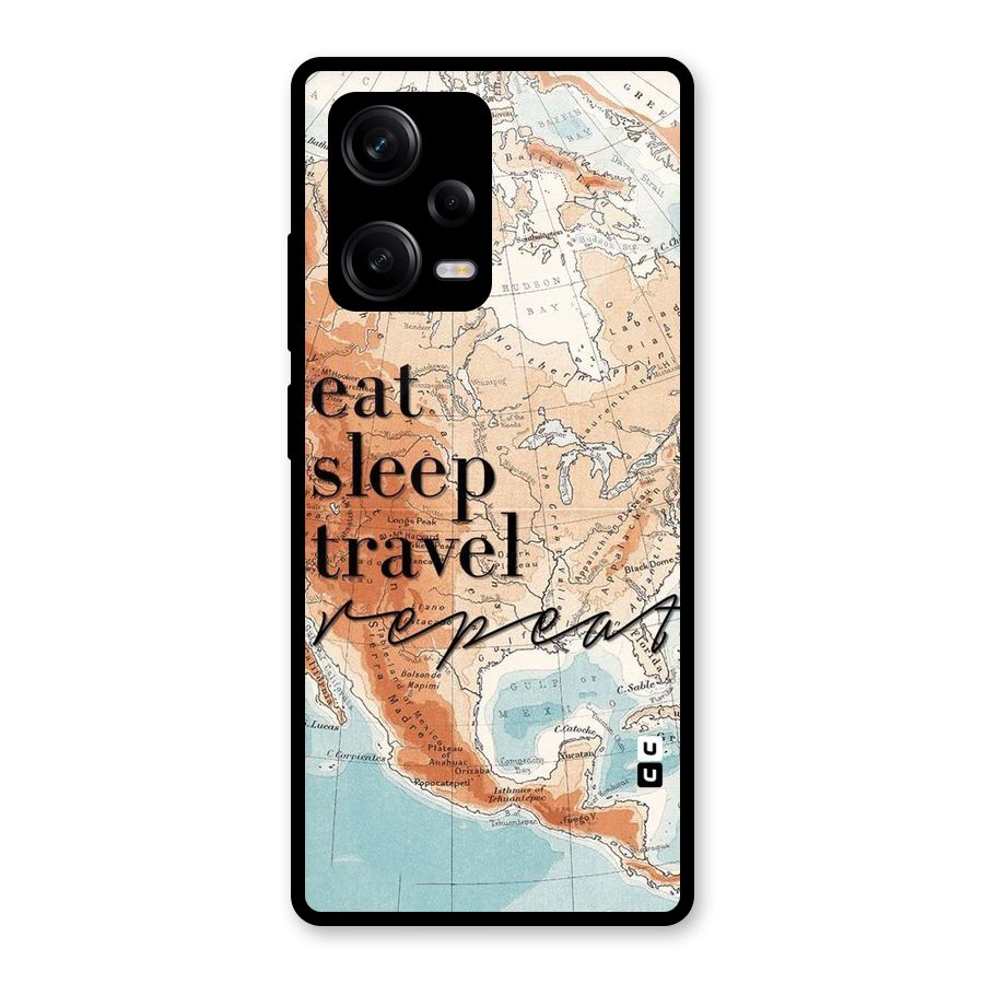 Travel Repeat Glass Back Case for Redmi Note 12 Pro