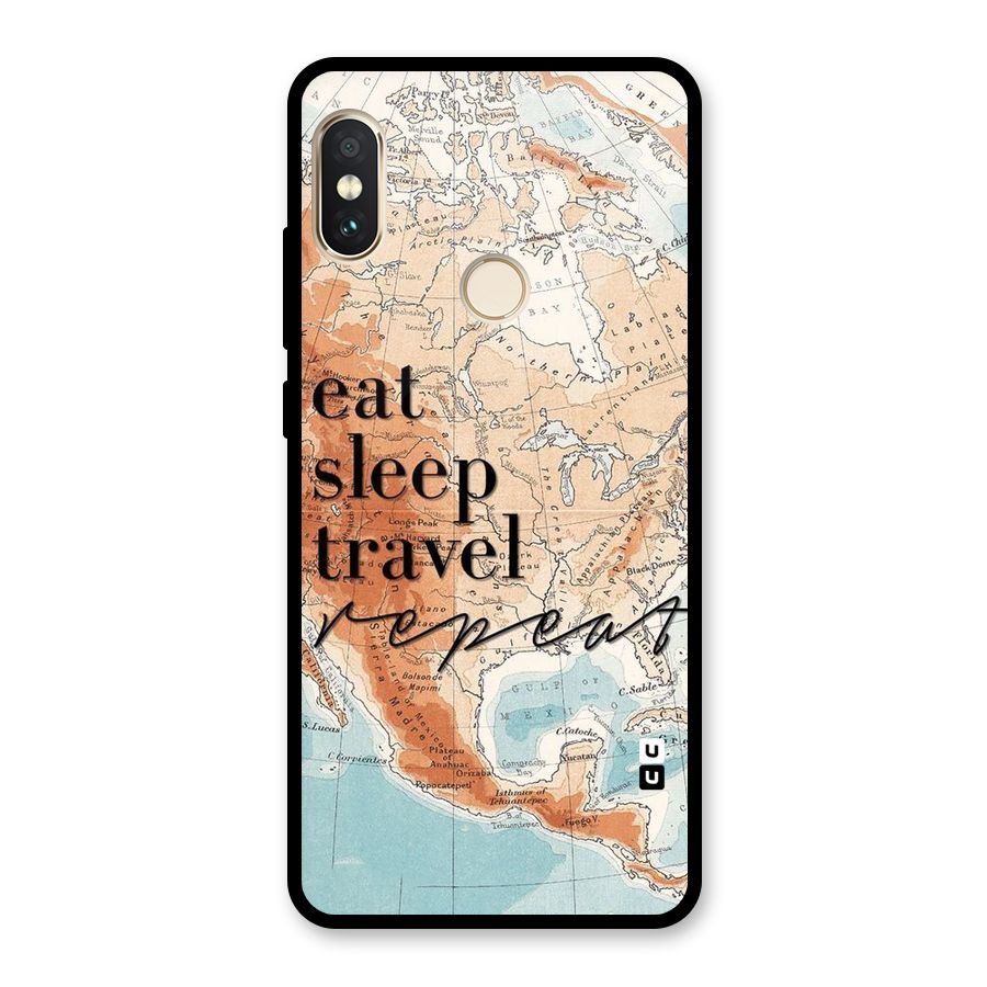 Travel Repeat Glass Back Case for Redmi Note 5 Pro