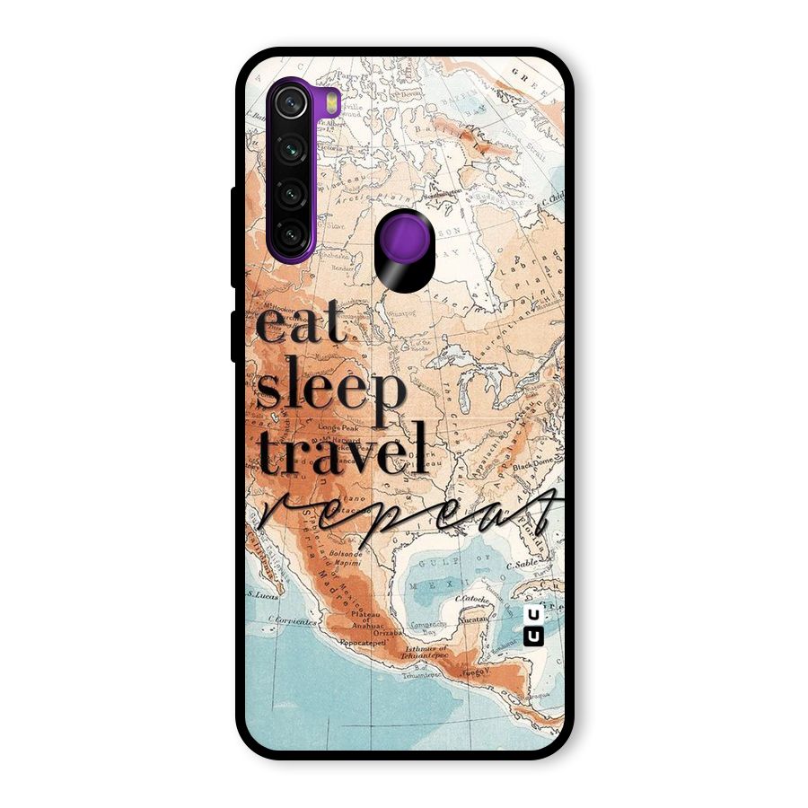 Travel Repeat Glass Back Case for Redmi Note 8