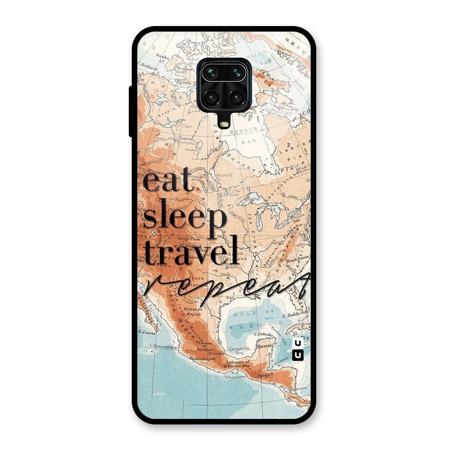 Travel Repeat Glass Back Case for Redmi Note 9 Pro Max
