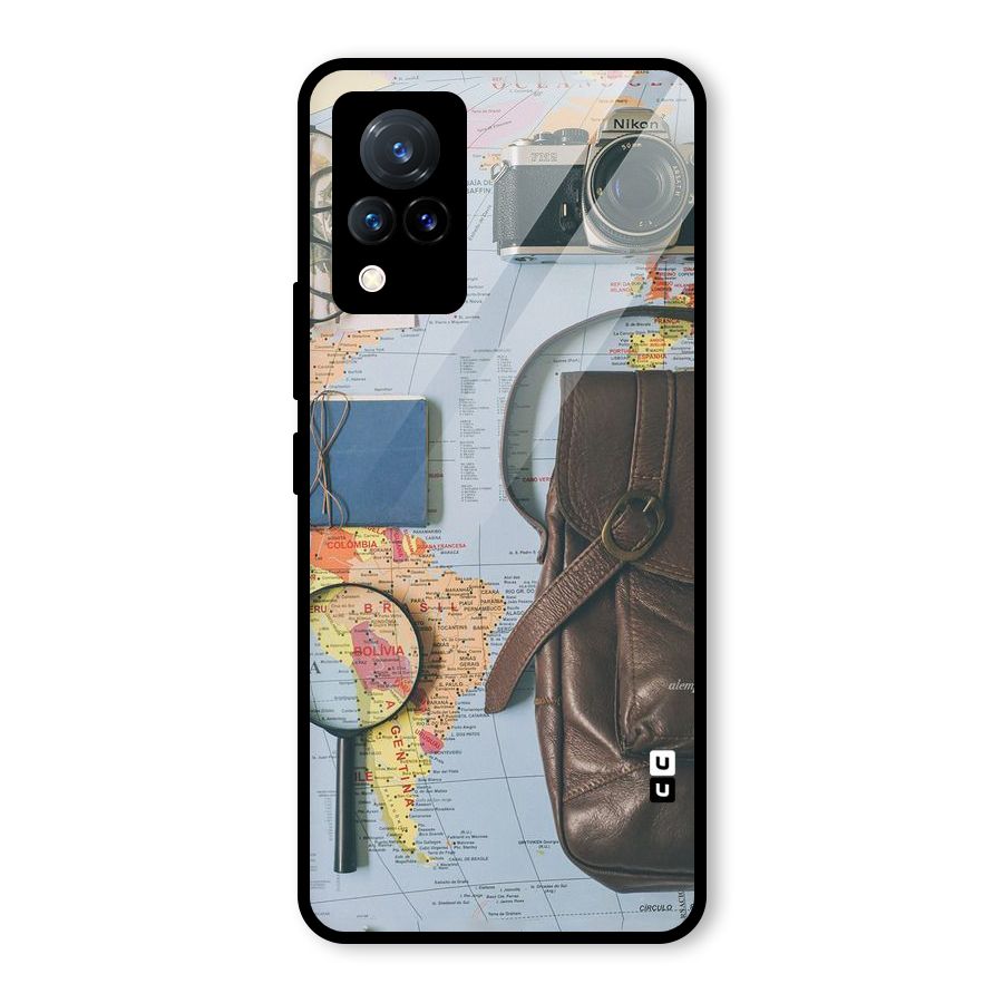 Travel Requisites Glass Back Case for Vivo V21 5G