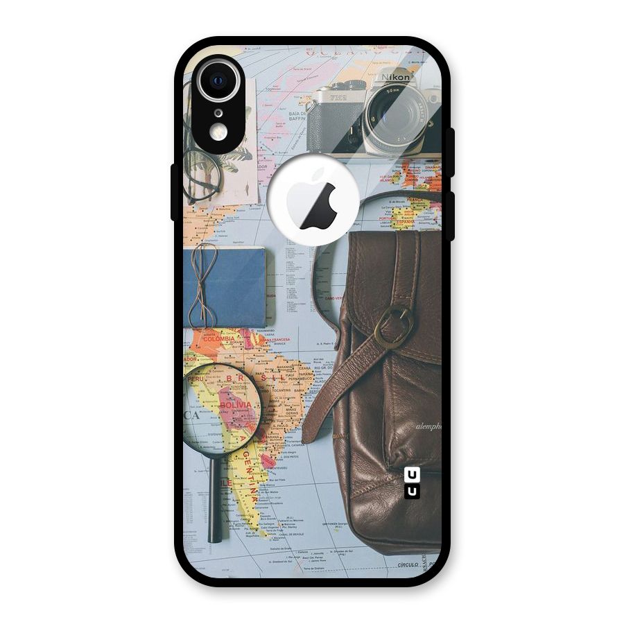 Travel Requisites Glass Back Case for iPhone XR Logo Cut