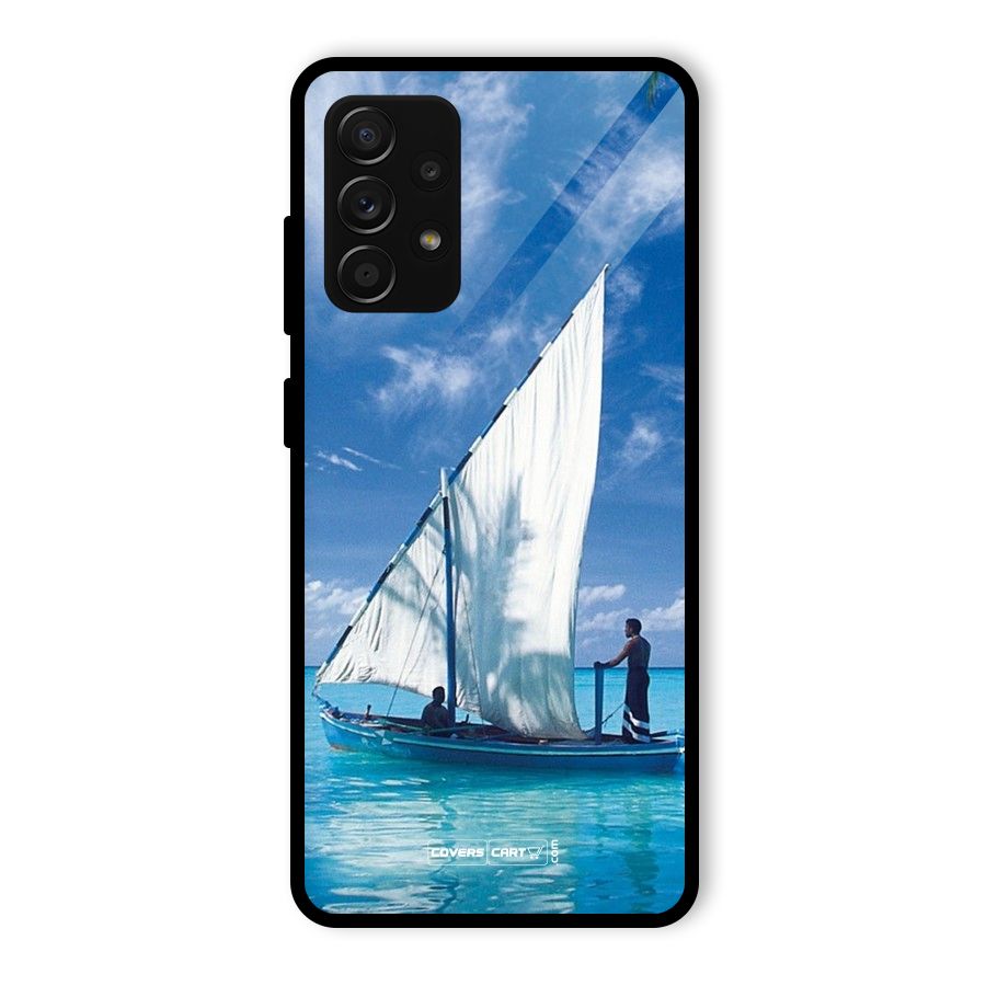 Travel Ship Glass Back Case for Galaxy A53 5G