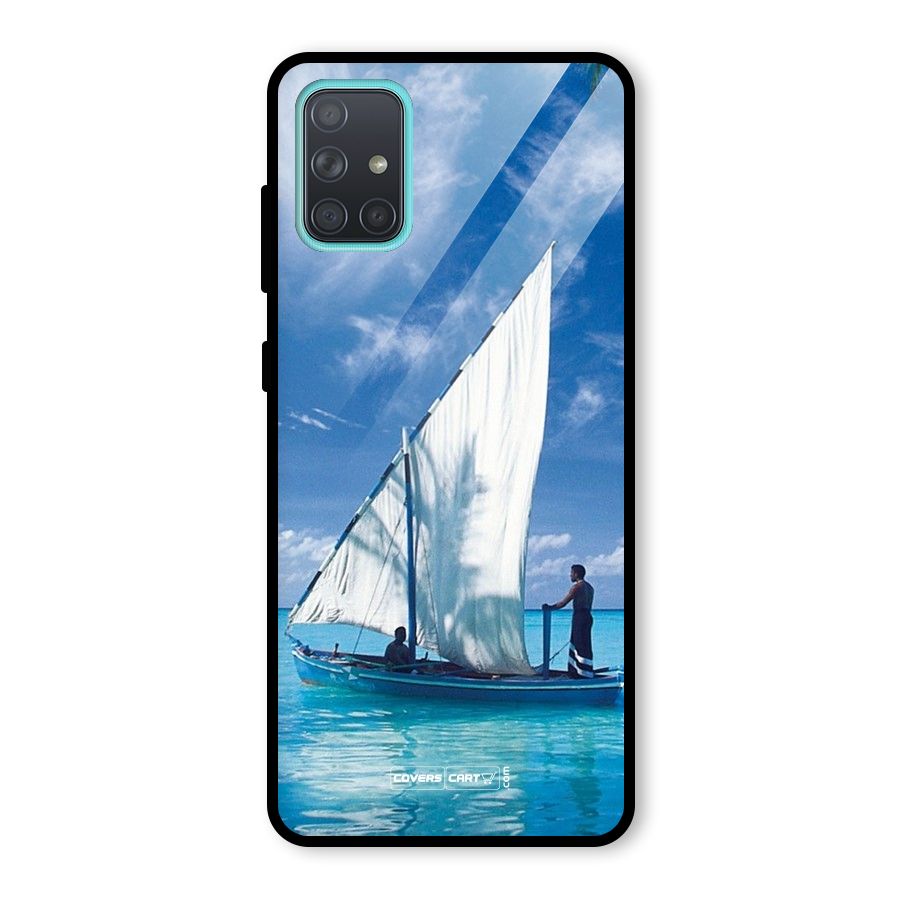 Travel Ship Glass Back Case for Galaxy A71