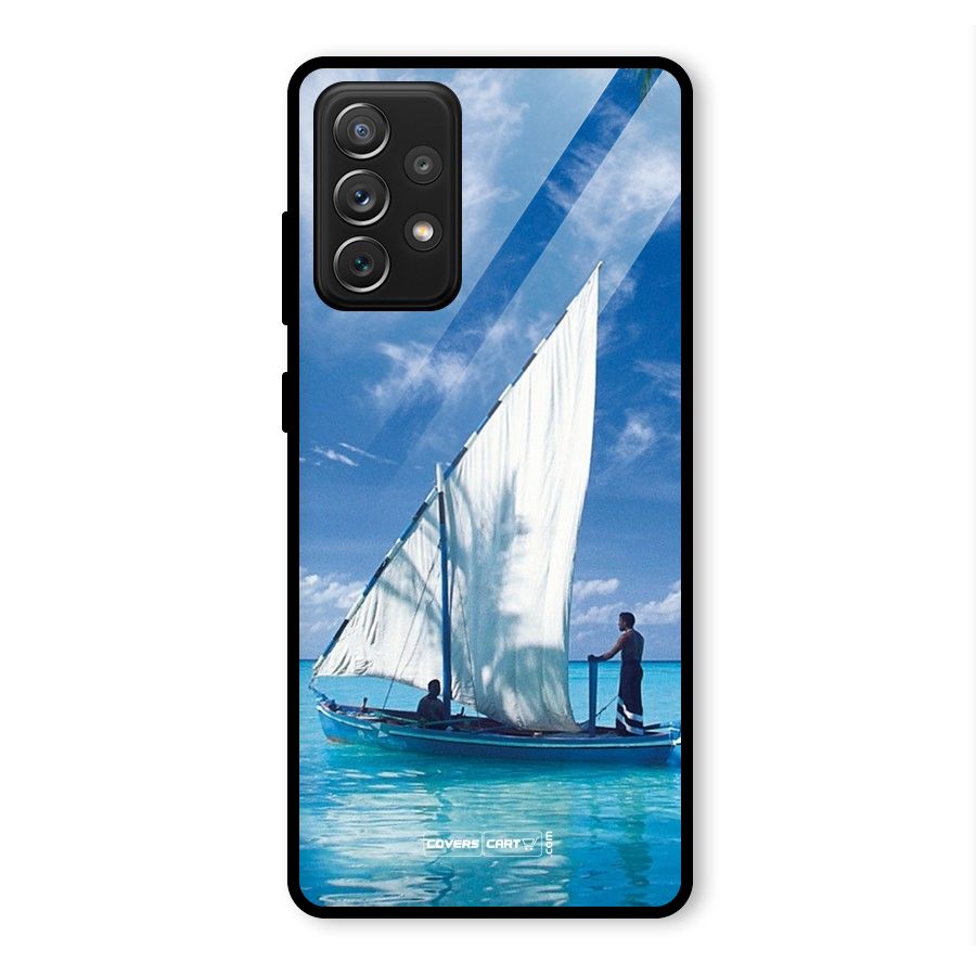 Travel Ship Glass Back Case for Galaxy A72